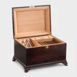Large Desktop cigar  Humidor, Handmade Hardwood Case with Glass Flavor Infusion Tubes