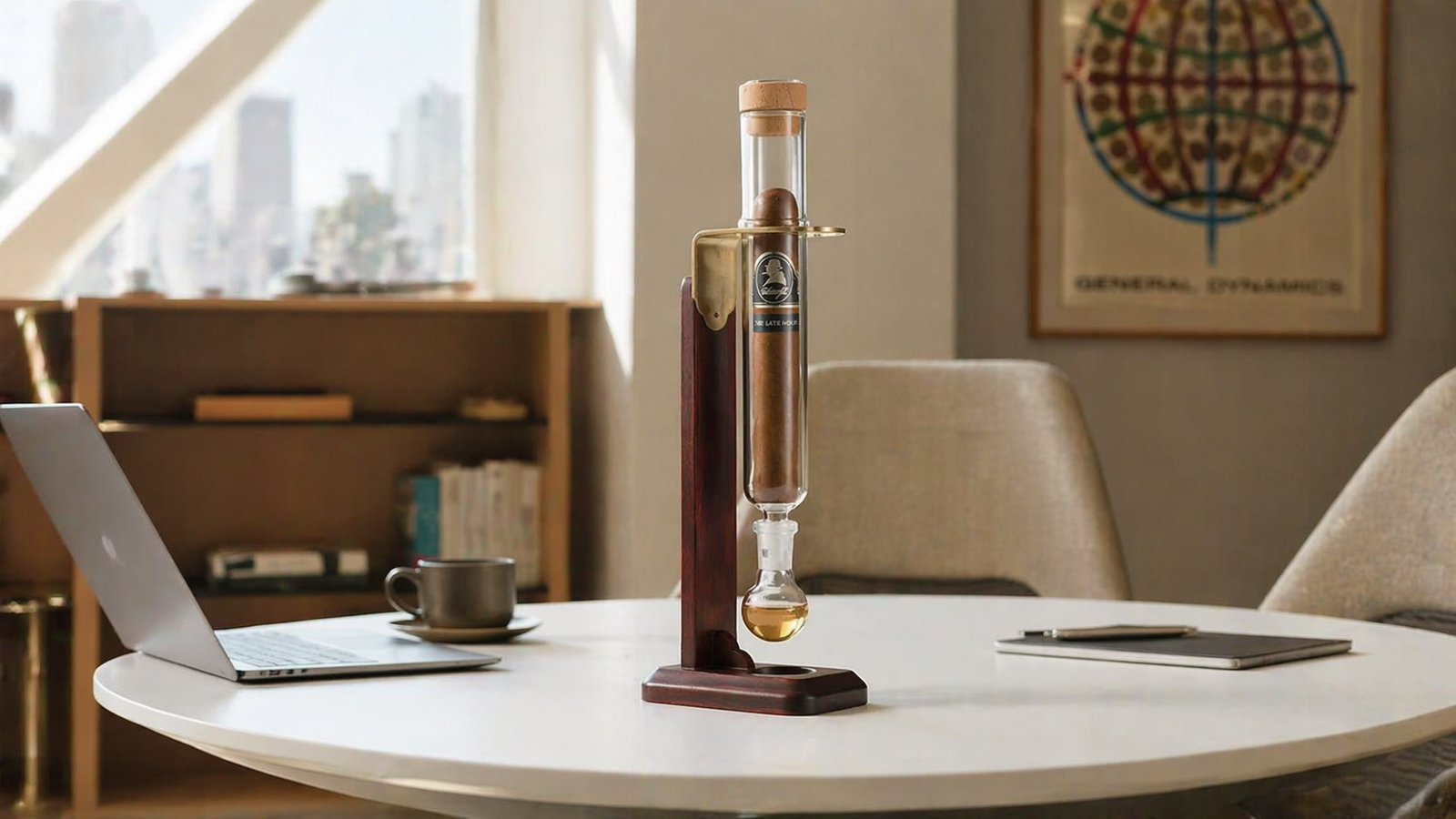 Monofuser Cigar Flavor Infuser Humidor: The Best Cigar Setup for Executive Desk Rituals 2 Monofuser Cigar Flavor Infuser Humidor displayed on a modern office table
