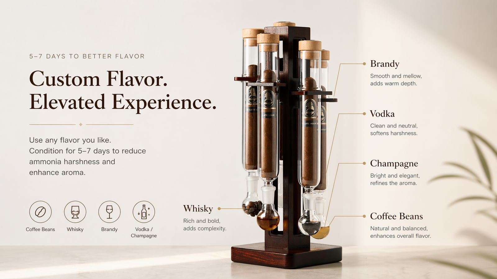 YunShan Moutain Cigar Infuser Humidor: The Powerful Way to Smooth Harsh Ammonia Notes in New Cigars 2 YunShan Moutain cigar flavor infuser humidor for reducing ammonia harshness and enhancing aroma with custom flavor conditioning