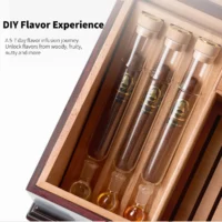 Large Desktop cigar Humidor, Handmade Hardwood Case with Glass Flavor Infusion Tubes - Image 3