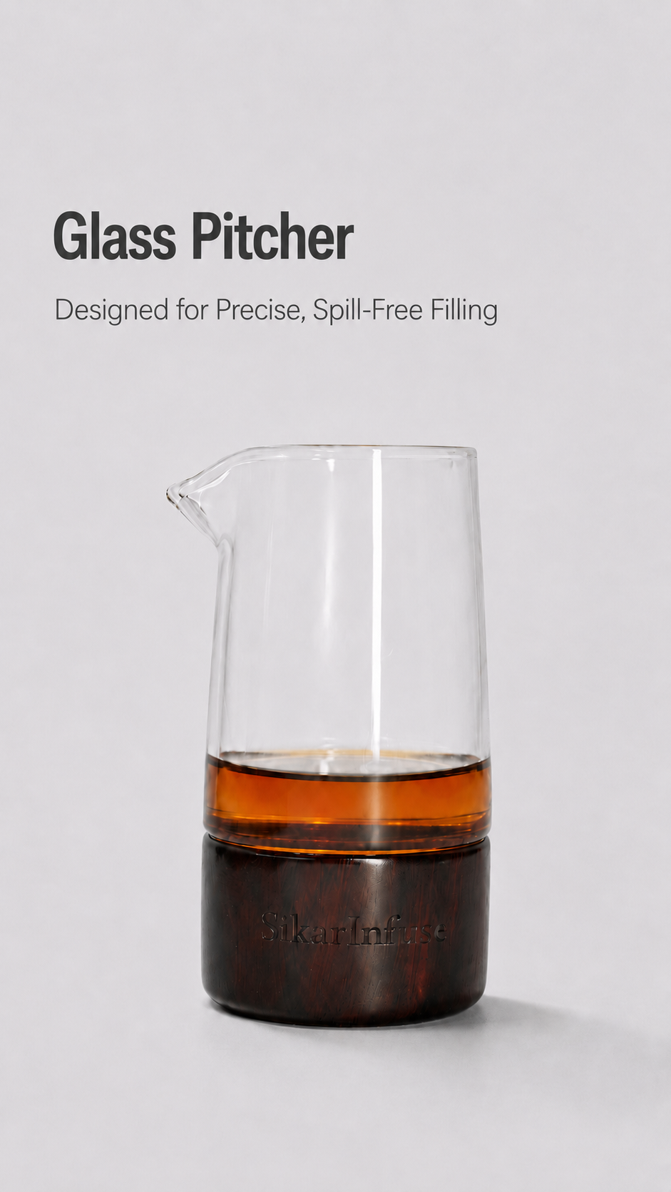 Luxury Rosewood Spirit Server | Handcrafted Borosilicate Glass Decanter with Natural Wood Base, Elevating Every Pour 1 1